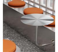 Pub Table Ronde Hauteur De Comptoir Table Bistro W/Argent en Acier Inoxydable en Forme De L Support Mural Table D’appoint pour Bistro Café Bar à La Maison, Petit, One Color, 40x40x45cm