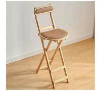Pub Tabouret Pliant Structure Renforcée en Bois Massif Assise et Dossier en Rotin Tressé Rembourrés de Mousse Souple Tabouret Pliant Bords Lisses Structure Porteuse en Forme de X Épaisseur Plié 9 Cm