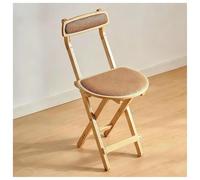Pub Tabouret Pliant Structure Renforcée en Bois Massif Assise et Dossier en Rotin Tressé Rembourrés de Mousse Souple Tabouret Pliant Bords Lisses Structure Porteuse en Forme de X Épaisseur Plié 9 Cm