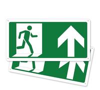 Pubblimania 2 Sortie D'urgence Flèche Avante | Panneau en aluminium composite 3 mm extérieur-intérieur (Sortie D'urgence Haute, 2 Unités)