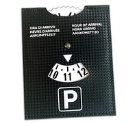 pubblimania Disque de stationnement pour Zone Bleue européen en Cuir synthétique Soft-Touch Cm 10x13 (Disque Temps Type Carbone)