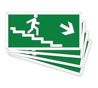 pubblimania Lot de 4 marches de sortie de secours pour escalier droit, composite en aluminium de 3 mm d'épaisseur (29 x 14,5 cm)