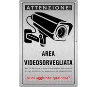 Pubblimania Panneau de surveillance vidéo en aluminium composite, résistant aux UV et à l'eau, signalisation de sécurité RGPD, personnalisable
