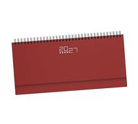 Pubblimania Planning de Bureau Hebdomadaire 2027 Professionnel, Agenda 128 Pages, Multilingue, Couverture Gommée Soft-Touch, Répertoire et Infos, 30x14 cm (Bordeaux)