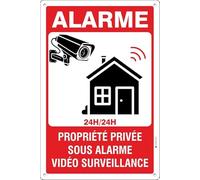 Pubblimania Propriété privée équipée d'une alarme et placée sous vidéo surveillance connectée. Panneau en aluminium d'épaisseur 3mm (Cm 20x30)
