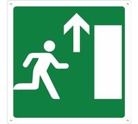 pubblimania Sortie d'urgence 20x20 cm flèche Suivant Sur | Panneau en aluminium métal 3 mm d'épaisseur (Sortie d'urgence avant)