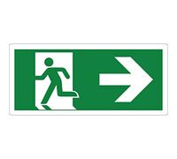 pubblimania Sortie d'urgence en PVC autocollant résistant pour extérieur et intérieur (29x13 cm) (flèche à droite)