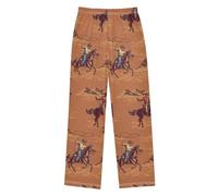 PUBDSKBLDE Pantalon de pyjama long avec poches, Multicolore - Marron fauve, L