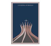 PUBDSKBLDE Plaque en métal avec cathédrale du Brésil de Brasilia - Décoration murale rétro pour maison, cuisine, bar, café, club, grotte - 20 x 30 cm
