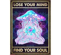 PUBDSKBLDE Plaque en métal « Lose Your Mind Find Your Soul » - Décoration de la maison - Panneau de Nouvel An - Le meilleur cadeau pour les parents, afin que les enfants puissent acquérir des