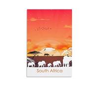 PUBDSKBLDE Plaque en métal - Motif animal de l'Afrique du Sud - Décoration murale vintage - 30 x 43 cm