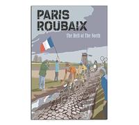 PUBDSKBLDE Plaque en métal rétro Paris Roubaix The Hell Of The North Ride A Bike - Décoration murale vintage pour maison, cuisine, bar, café, club, grotte - 30 x 43 cm