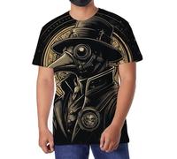 PUBDSKBLDE T-shirt à manches courtes pour homme - Coupe ajustée - Imprimé 3D, Docteur de la peste, M