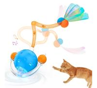 Pubialo 4ème Génération Jouets Interactifs pour Chats Adultes d'Intérieur, Balle de Chat en Mouvement avec Queue en Maille/Plume, Jouets avec Catnip pour Chats Ennuyés d'Intérieur, Activé par Toucher