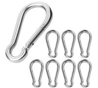 Pubiao 8 Pcs-Mousqueton Heavy Duty 304 en Acier Inoxydable M6 Jauge Mousqueton en Acier Pivotant Ressort Clip pour Randonnée en Plein Air Camping Pêche (Pas pour l'escalade)