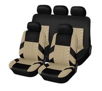 PUBIBD Housses de Siège de Voiture pour Toyota Land Cruiser J6/J7/J8/J9/J10/J12, Antidérapant Respirant Avant et Arrière Couvre Sieges Protection, Ensemble Complet Auto Couvre Sieges,D Beige