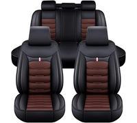 PUBIBD Housses de Siège de Voiture pour Toyota RAV4 V 2019 2020 2021 2022, Respirantes Imperméables Antidérapantes Avant Arrière Coussins Couvre, Protecteur de Siège de Voiture,C Black+Coffee