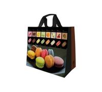 PUBLI EMBAL - Sac cabas polypro tissé - macarons - 30 L - 37x36cm