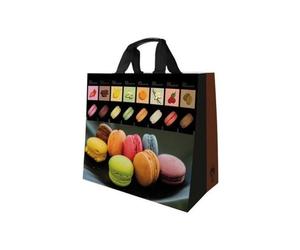 PUBLI EMBAL - Sac cabas polypro tissé - macarons - 30 L - 37x36cm
