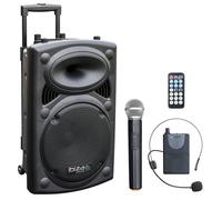 Public Adress mobile MP3 700W + 2 mic PORT12VHF-BT+ Clé USB 32G