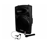 Ibiza Sono Portable Port15VHF-BT Enceinte PA avec subwoofer de 38 cm (15") -Ports USB et SD compatibles MP3 - Interface Bluetooth - entrée AUX