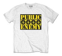 Public Enemy 'Four Logos' (Blanc) T-Shirt - NOUVEAU ET OFFICIEL