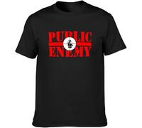 Public Enemy Hip Hop Group Men's T-Shirt Unisex Cotton Hip Hop Print Tee Shirts Black Manches Courtes(X-Large)