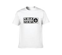 Public Enemy Hip Hop Rap Music Band Unisex Crew Neck Cotton Tee Men's Short-Sleeve T-Shirts White L