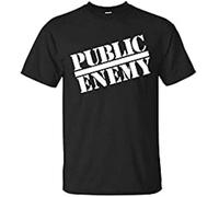 Public Enemy Logo T-Shirt 2019 Trend Hip Hop Band Men-Women Black Tee S-3XL Black M