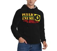 Public Enemy Sweat-Shirt à Capuche décontracté à Manches Longues pour Hommes avec Poches