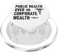 Public Health Over Corporate Wealth Hands Off Our Healthcare PopSockets PopGrip pour MagSafe