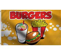 Publicité Pour Les Hamburgers, La Restauration Rapide Et Les Stands De Restauration Garden Flag Décoratif Drapeau Résistant Aux Intempéries Bannière Pour Porche Jardin Intérieur 3X5Ft