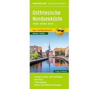 Publicpress Rad- und Wanderkarte Ostfriesische Nordseeküste, Westlicher Teil 1:50.000: Rad- und Wanderkarte mit Ausflugszielen, Einkehr- & ... reissfest, abwischbar, GPS-genau. 1:50000