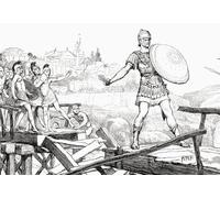 Publius Horatius Cocles un officier de l'armée de la République romaine début défendant le Pons Sublicius de l'armée d'invasion du roi étrusque Lars Porsena de Clusium à la fin du 6ème siècle avant JC
