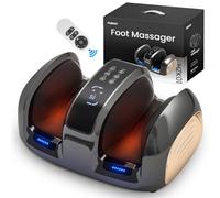 Puboo Shiatsu Masseur de pieds avec chaleur pour fasciite plantaire, circulation et soulagement de la douleur, télécommande sans fil, 3 vitesses et 3 modes de massage, minuterie - Coffret cadeau de