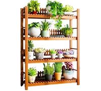 Pubstbos Support pour plantes en bois massif à plusieurs niveaux pour balcon, intérieur, salon, entrée, couloir, cadre d'escalade Philodendron adapté (90 x 30 x 120 cm (quatrième étage)