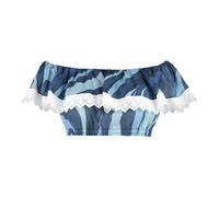 Pucci - Cotton Crop Top - Femme - Blouses et Chemises - Bleu - Taille: 40 FR