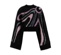 Pucci - Intarsia Knit Cropped Sweater - Femme - Pulls - Multicolore - Taille: 38 FR