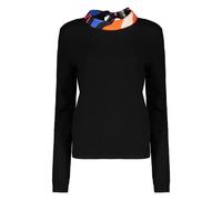 Pucci - Marmo Silk Collar Wool Jumper - Femme - Pulls - Noir - Taille: 40 FR