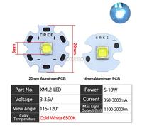 Puce Led Perles 3w Xpe 5w Xical2 Xml T6 Xml2 Xgardens 70xgardens 90xgardens 110 3a Snap9a 10a 24a 18w 24w 45w 72w Dc3-5v Dc6-8v 24v Lampe De Poche - Type 10w Xml2 3v 3a-With 20mm Size