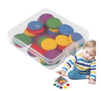 Puces de comptage mathématique - 50 pièces Compteur en Bois, Outil éducatif pour la Classe, Manipulateurs colorés pour l'apprentissage, Jetons Ronds , pour Le développement précoce du cerv