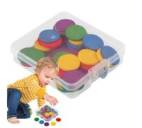 Puces de Comptage Mathématiques, Comptage des Chips - Ensemble de Compteurs Ronds en Bois 50 Pièces, Brain Developmental Toy School Teaching Supplies For Boys Girls