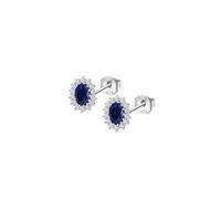 Puces d'oreilles Lotus Silver Marguerite oxyde bleu