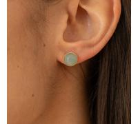 Puces rondes dorées - amazonite