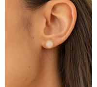 Puces rondes dorées - jade naturelle