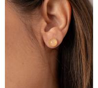 Puces rondes dorées - quartz rose