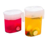 Puche avec couvercle Jug Pouche à eau de réfrigérateur 2pcs avec couvercle de filtre 1,5 L ＆ 2L Pitchette Pouchette transparent Porte de réfrigérateur