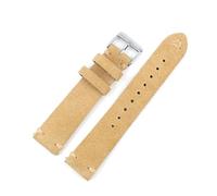 PUCHEN Bracelet de montre en cuir suédé 18mm - 24mm bracelet de montre de remplacement Vintage accessoires de montre pour hommes, Beige, 20mm