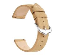 PUCHEN Bracelet de montre en daim souple Vintage bracelet de montre à dégagement rapide 18mm 20mm 22mm bracelets de montre en cuir pour hommes, Kaki, 18mm