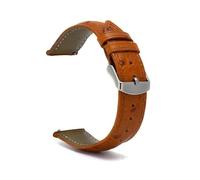 PUCHEN Bracelets de montre en cuir motif autruche, 18mm, 20mm, 22mm, bracelet de remplacement pour montre pour hommes, Orange, 20mm